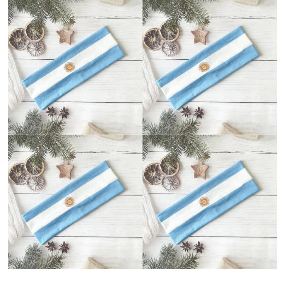 4PCS National Flag Soccer Fan Headband Hair Accessories Elastic Cheer Hairband Country Flag Headband for Fans Sports Event