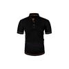Men's Summer Ice Silk Fiber Short Sleeve T-shirt - Breathable Striped Casual Top with Classic Collar and Button Details
