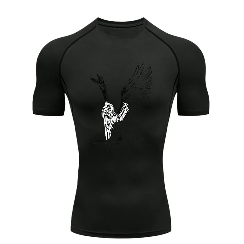 Men's Sports T-shirt for Fitness  Men's Sports T-shirt for Fitness Training Fitness Compression T-shirt with Angel Pattern