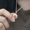 Round Four-leaf Clover Hollow Pendant Rose Gold Color Necklace Women's Color-preserving Jewelry Gift