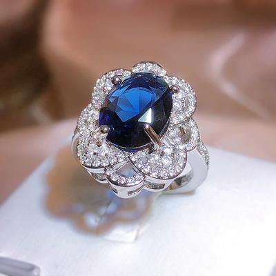 Inel de deschidere cu diamant complet, imitație naturală, turn de zahăr pentru femei, ștampilă 925, temperament de lux, cadou de nuntă pentru petrecere