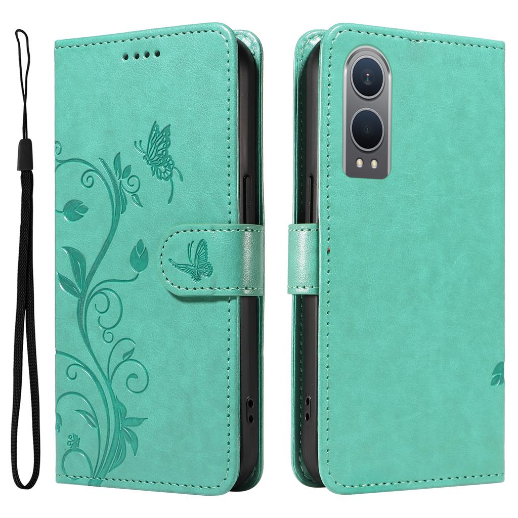 For OnePlus Nord CE4 Lite 5G/Oppo K12x 5G (China) PU Leather Cases Flower Pattern Wallet Stand Phone Cover with Strap