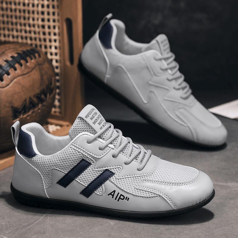Mens Casual Lace Up Flat Driving Low Top Solid Color Daily Sneakers