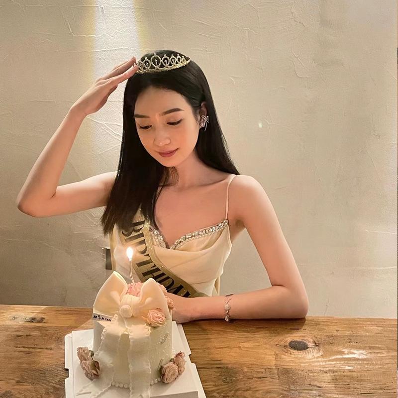 Cross-border Crown Headpiece & Etiquette Sash Set for Birthday & Party Photo Props