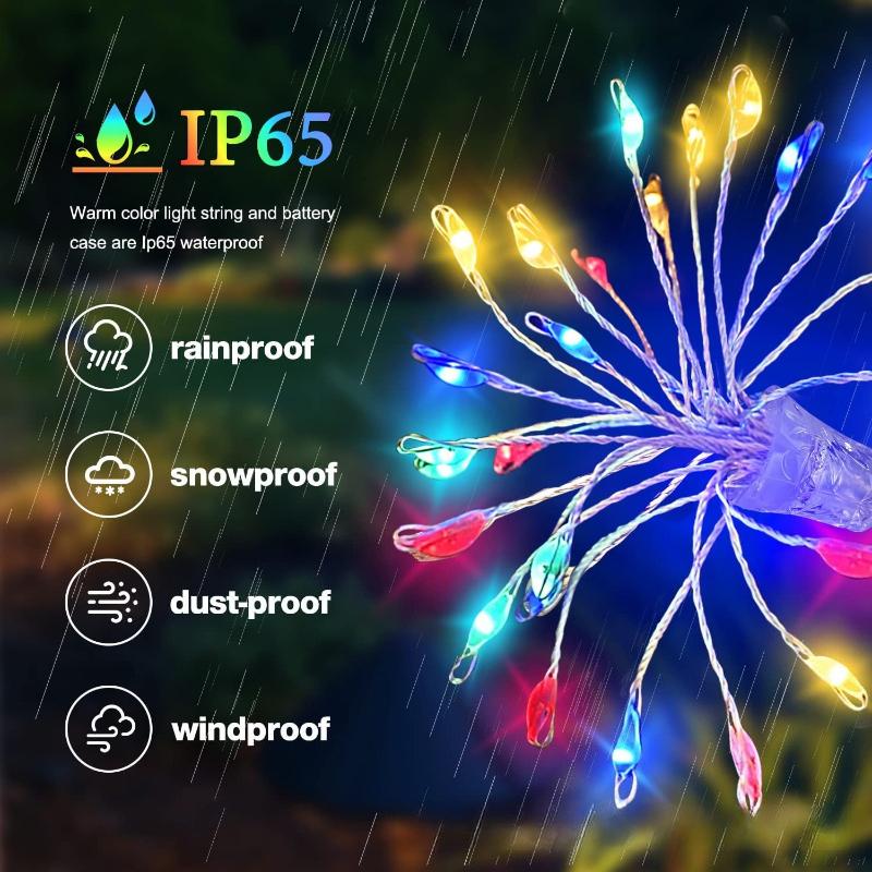 LED  Fireworks Light Solar Indoor Fairy Garden Lights 8 Lighting Modes DIY Starburst Solar Lamps Holiday Decorative Lights 3 Lighting Color