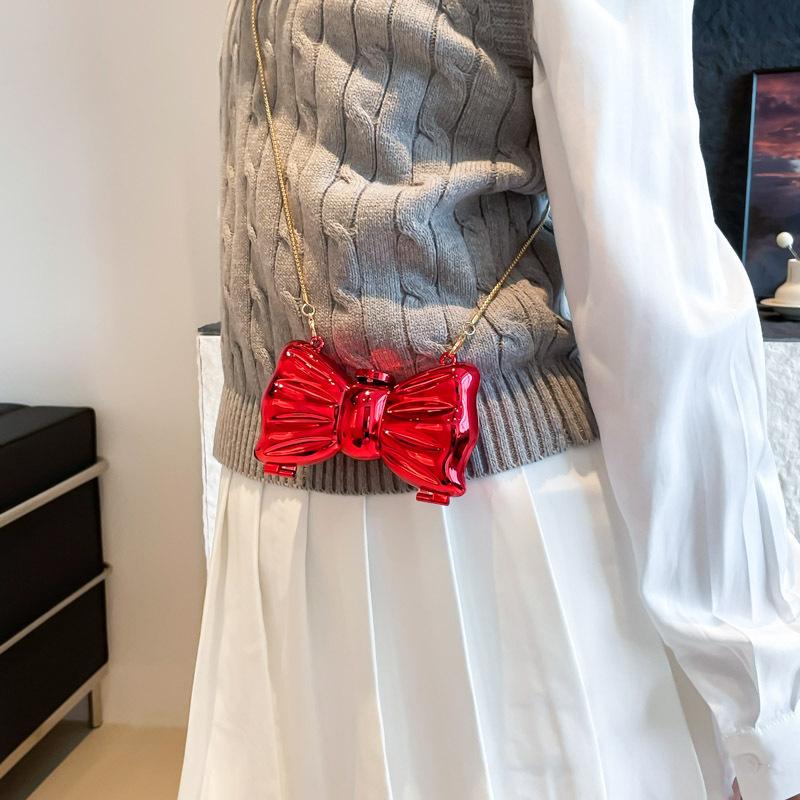 Acrylic Bow Mini Lipstick Bag 2025 New Pearl Shoulder Personalized Messenger Change Bag