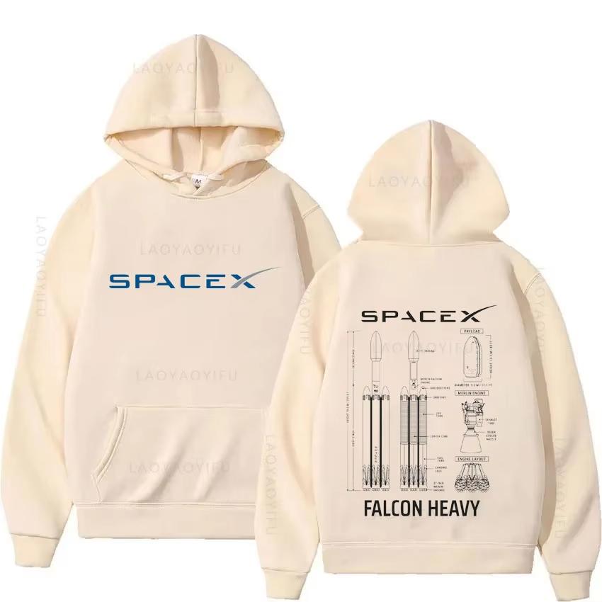 SpaceX Starship Blueprint Theme New Hoodies and Sweatshirts Hoody Graphic Men Hoodie Hooded Shirt Y2k Pullovers & Men's Clothing