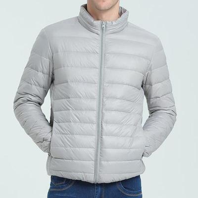 Doudoune d'hiver à col montant mince et couleur unie pour hommes, grande taille