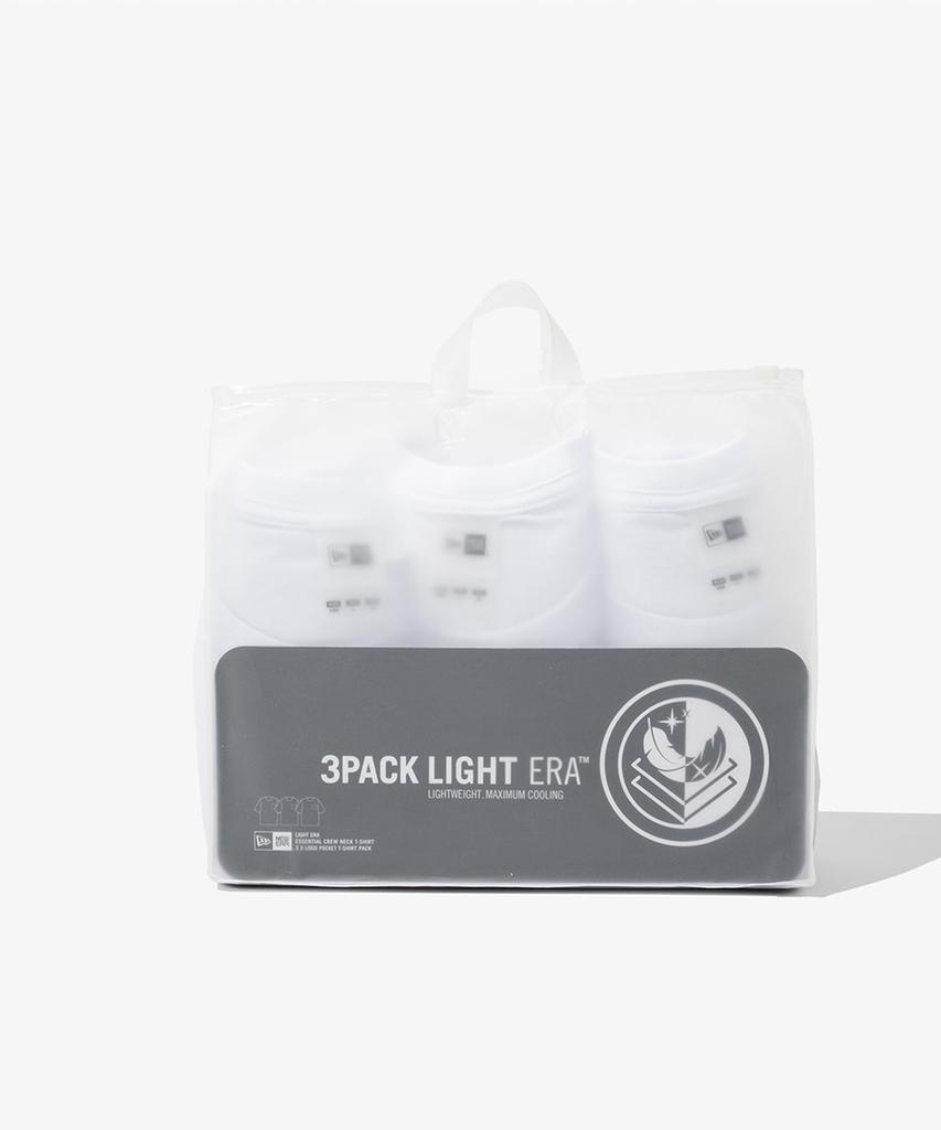 New Era Lightera Essential 3-Pack Pocket Short Sleeve T-Shirt White