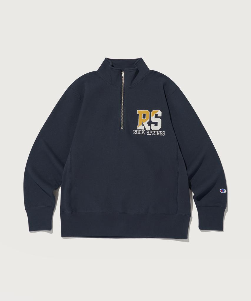 Champion Reverse Weave Blu-Tack Loose Fit Half Zip Sweatshirt Dark Navy