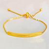 Korean Forest Gold Bent Tube Adjustable Titanium Anklet Bracelet for Women