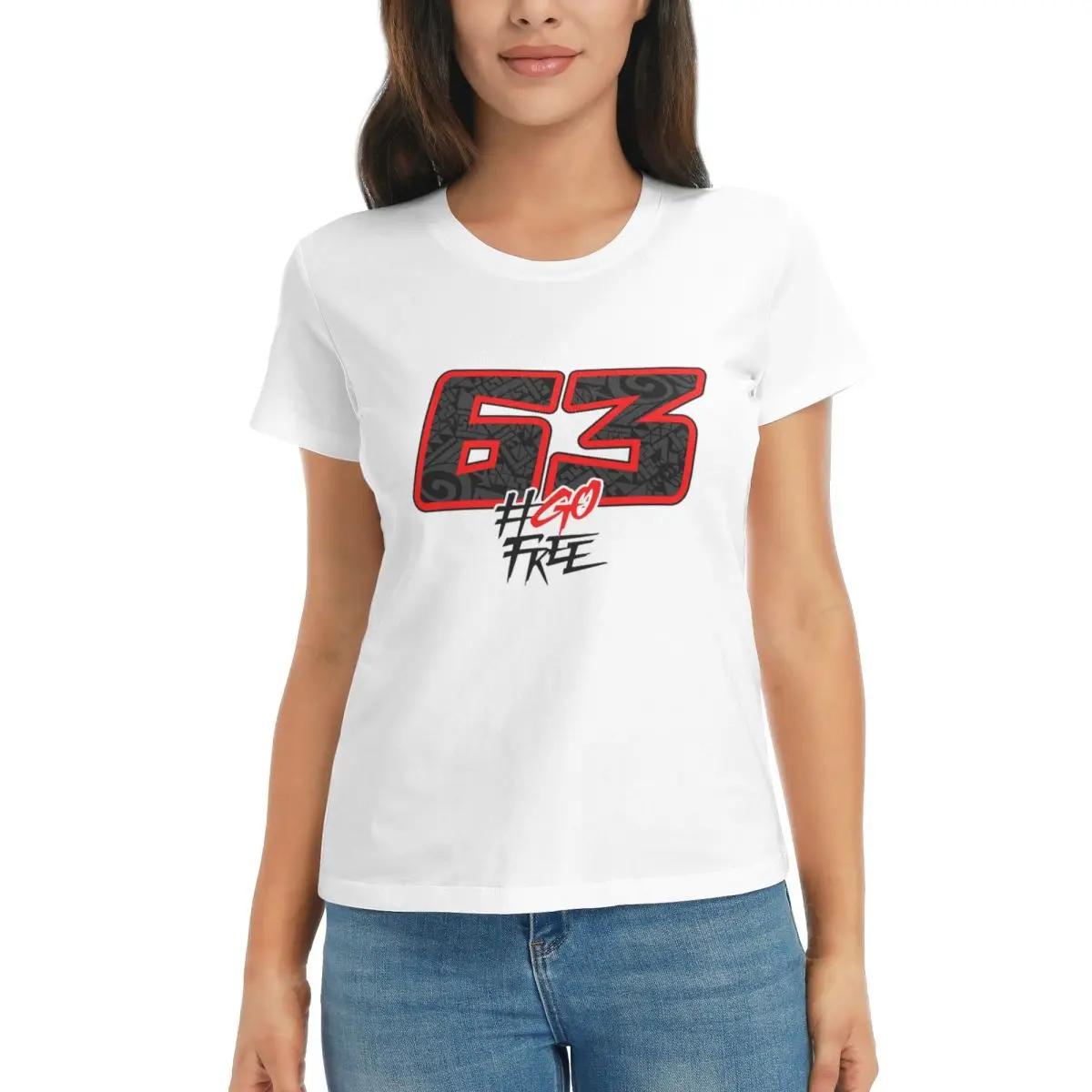 

Women TShirt Pecco Bagnaia 63 Summer Short Sleeve Tees Round Neck Cotton T Shirts Clothes Tops Streetwear S