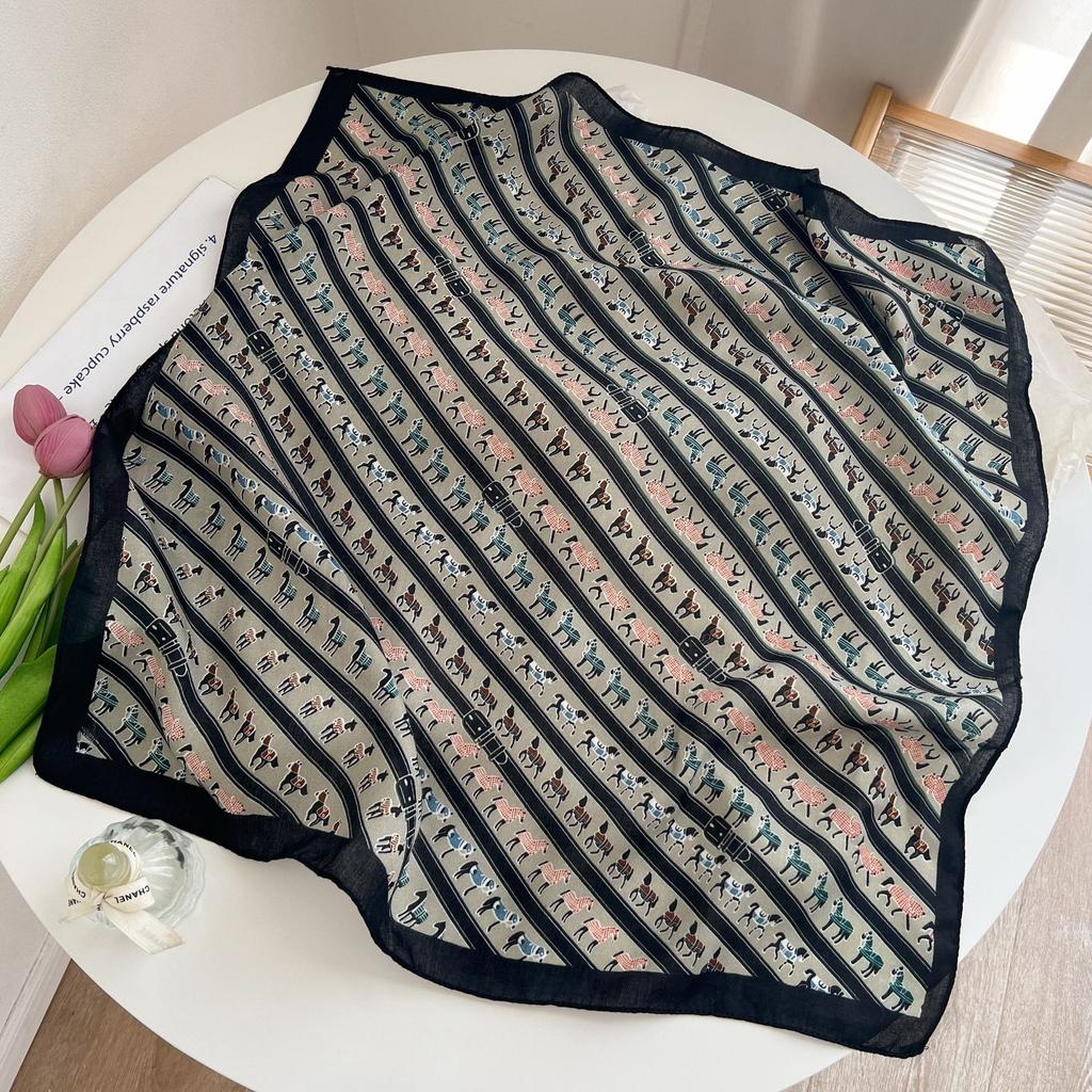 [Collection] Velvet Silk Scarves Women'S Versatile High-End Square Scarves Neck Scarves Spring And Autumn Retro