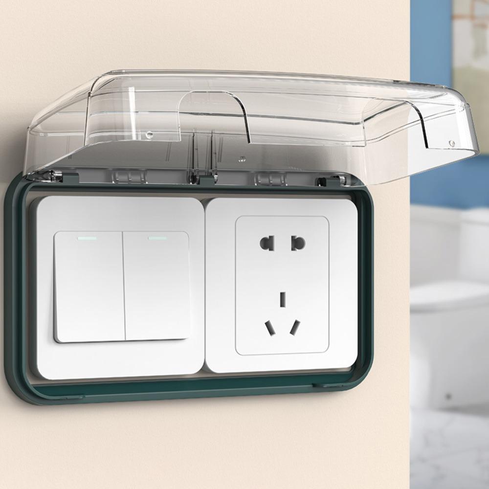 Durable 86 Type Switch Protective Cover Self-Adhesive Splash-Proof Electric Plug Cover Power Outlet Waterproof Plug Box for Home