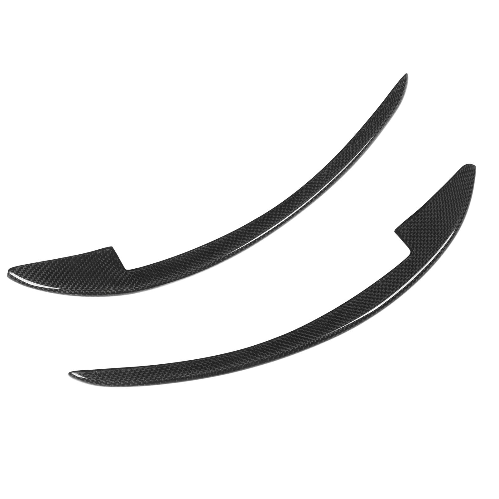 2pcs Carbon Fiber Front Bumper Canard Wings Plain Weave Replacement for Ferrari 458 Italia Spider 2010‑2015