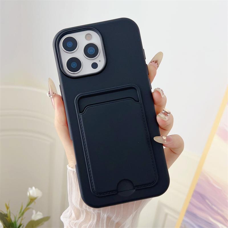 2in1 Card Holder Slot Wallet Po Pocket Case For iPhone 16E 16 15 14 Plus 13 12 11 Pro Max Matte TPU+PC Shockproof Clear Cover