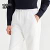 Benlai Women's Elastic Waist Loose Straight Cropped Jeans