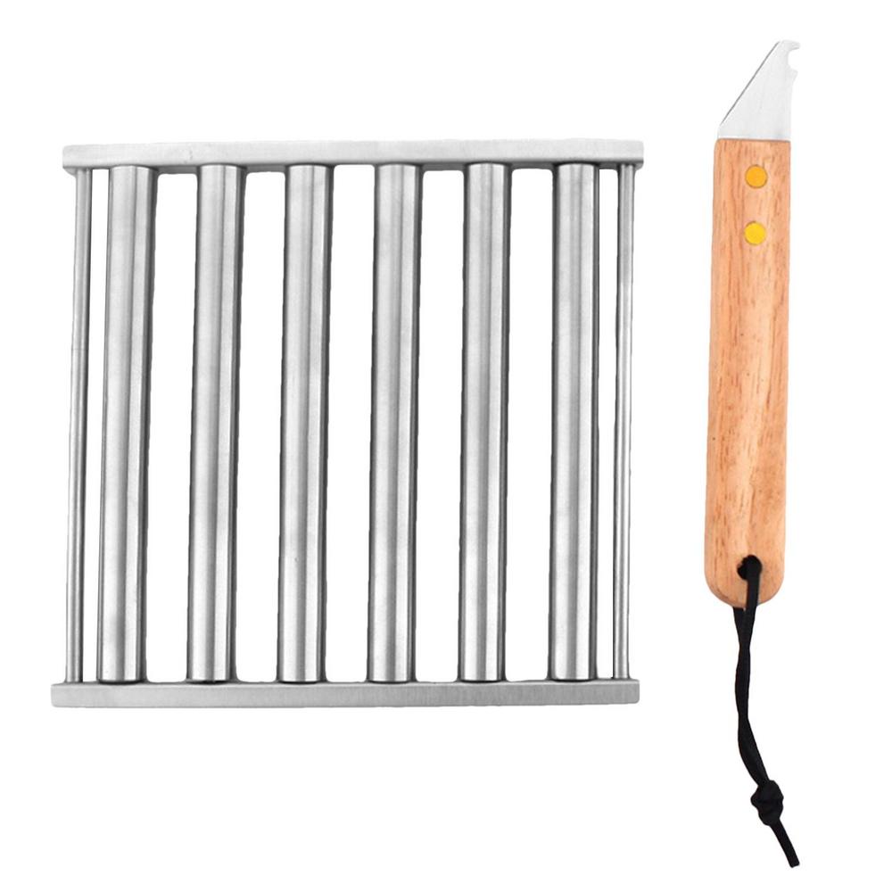 

Sausage Roller Grill Stainless Steel Roller Rack For Hot Dog Outdoor Sausage Grilling Tool Camping Gear For Picnic Travel Daily белый