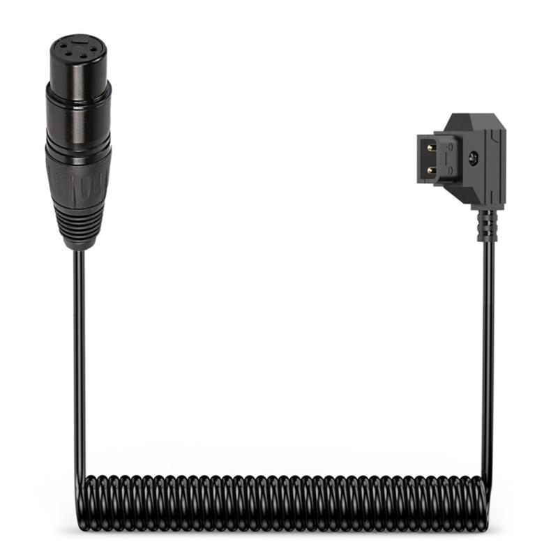 

Flexible Coiled Power Cable with D Tap to XLR4Pin Connectors D Tap to XLRPower Cable for Camera Monitors Power Supply 1