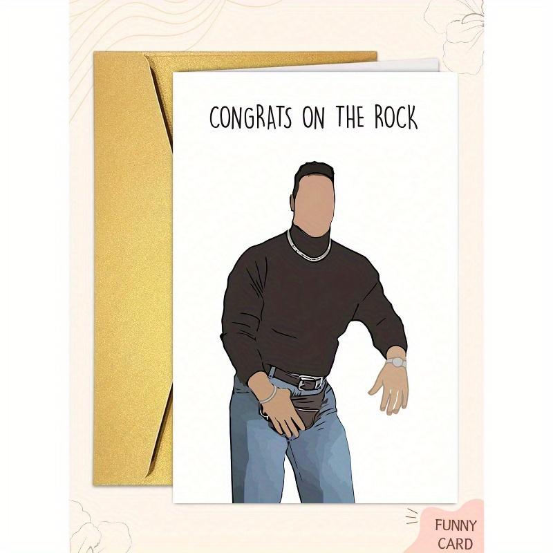 

The Rock Engagement Card, Engagement Cards for Couples Newly Engaged Congratulations Card, Funny Engagement Gifts for Him, Congrats on The Rock Kraft Paper Envelope-1pc разноцветный