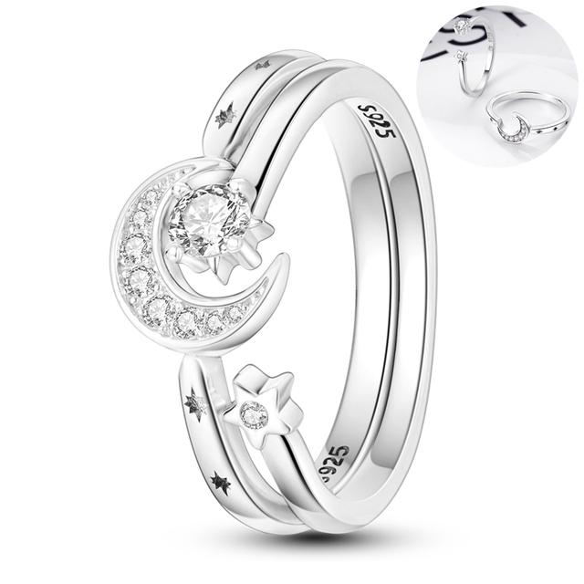 Size 6 -9 Inch Authentic 925 Silver Women Stackable Ring Girl 'S Luxury Wedding Finger Rings