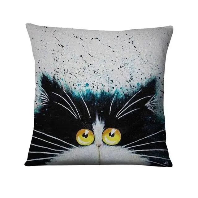 

Красочная наволочка с принтом мультяшного кота, украшение для дома, подушка для рисования, декоративный декор, пледы для дивана 50x50cm