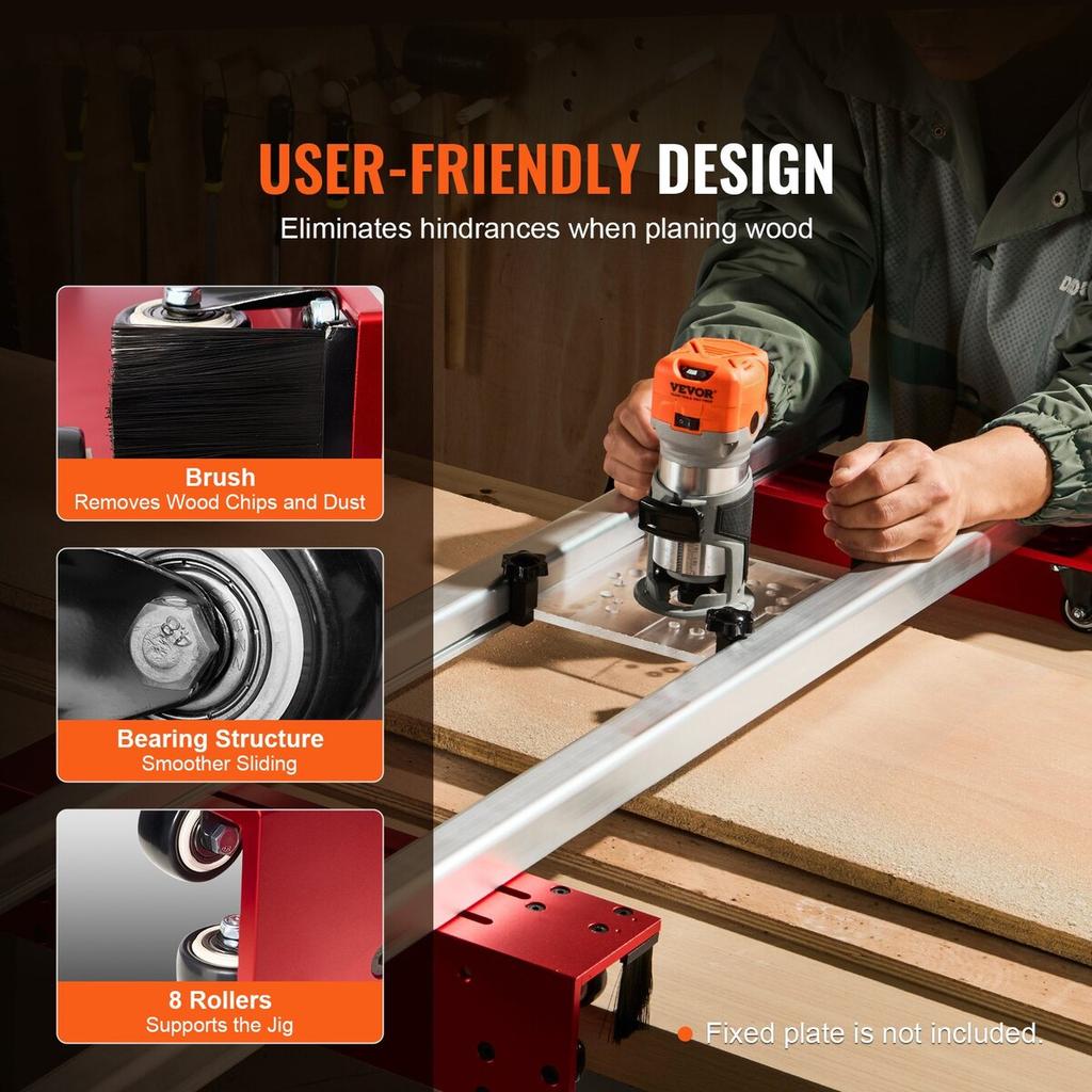 Guía para Fresadora Ajustable para Aplanar Tablas de Madera Fresadora para Madera Plantilla para Fresadora 60 Pulgadas de Longitud