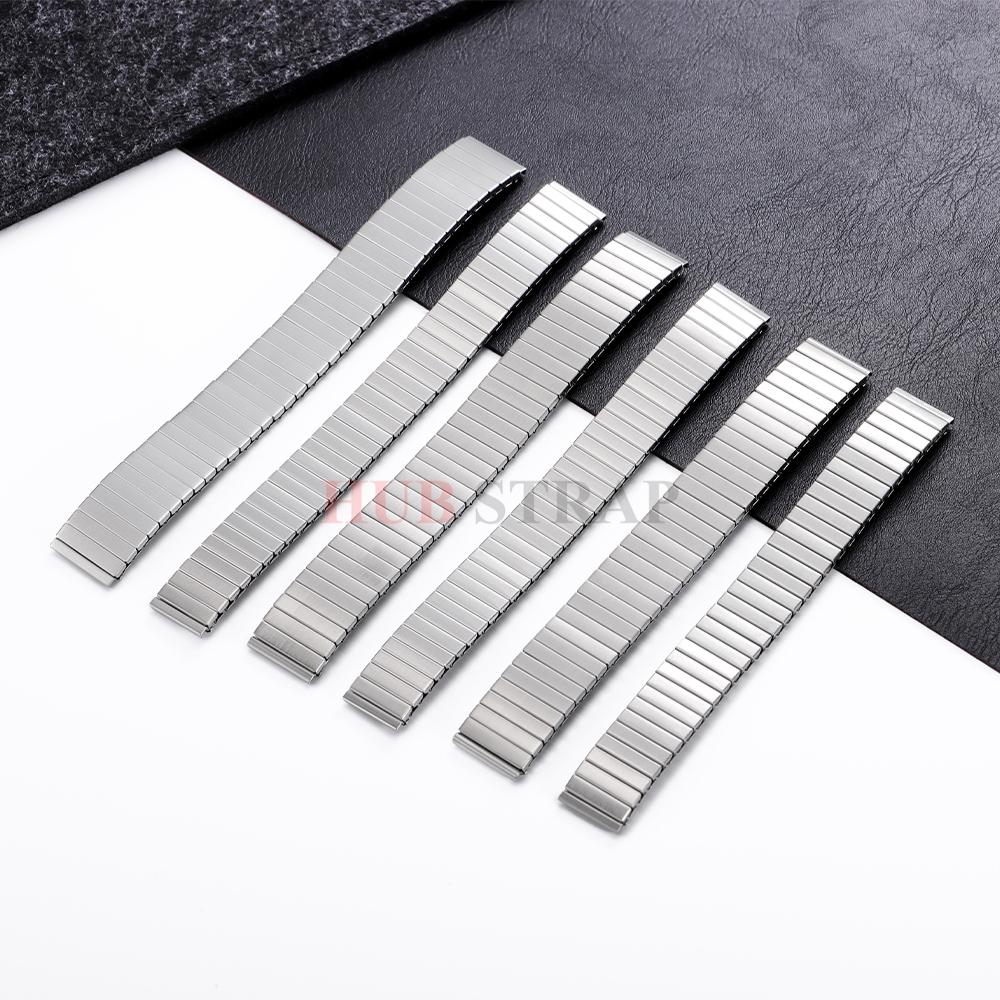 16mm 18mm Stainless Steel Elastic Stretch Strap for Smart Watch Band for Men Women Universal Metal Expansion Strap Accessories