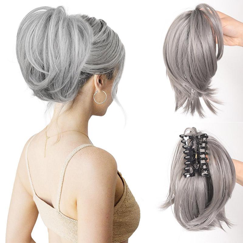 Synthetic Clip Straight Hair Circle Ponytail Wig For Women Ponytail Hair Short Curly Ponytail Extension A Variety of Colors Are Available