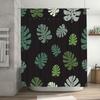 Monstera Leaf Print Shower Curtain Waterproof Bathroom Decorative Hanging Rod Kit Polyester Fabric for Home Decor Decoration In