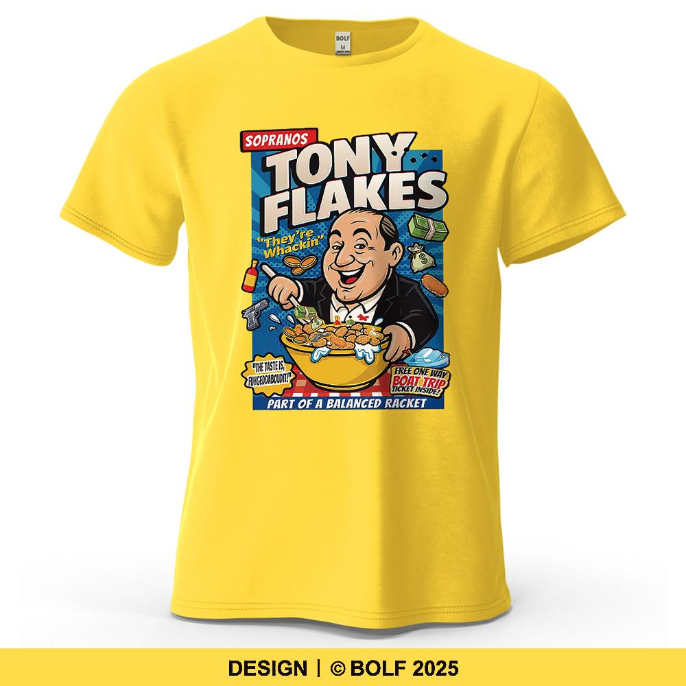 Футболка мужская с принтом Sopranos TONY FLAKES 100% хлопок оверсайз юмористические яркие графические футболки для женщин топы футболки уличная одежда