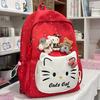 Schoolbag Trend Niche Kitty Cat Dots Schoolbag Female Large Capacity Korean Cute Cartoon Student Class Backpack