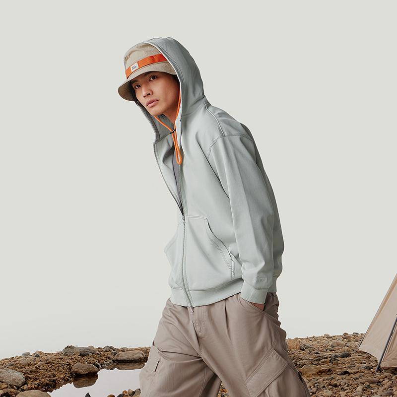 Li Ning CF Pure Color Casual Sports Zip-Up Hoodie Loose Long Sleeve Jacket Unisex jackets AWDU807-3