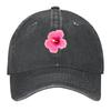 Hot Pink Hibiscus Flower Pattern Baseball Cap Summer Hat Designer Hat Wild Ball Hat Kids Golf Women Unisexs