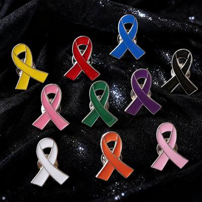 Aids Day International Symbol Logo Promotional Logo Brooch Alloy Oil Drop Ribbon Hiv Public Welfare Event Badge