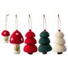 Christmas Wool Felt Mushroom Ornament Great for Holiday and Wedding Decor