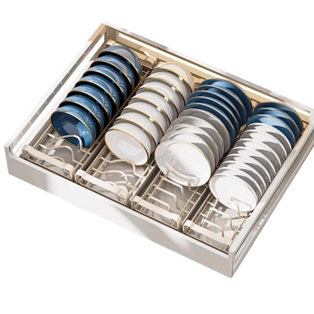 Prostorově úsporný výsuvný odkapávač na nádobí Vestavěný kuchyňský zásuvkový regál Stojan na odkapávání misek Kuchyňská skříňka