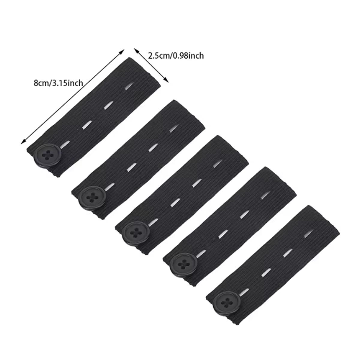 

5pcs Pant Extender Belt Unisex Waist Band Tight Trousers Jeans Skirts Maternity Button Hooks Garment DIY Sewing Supplies чорний