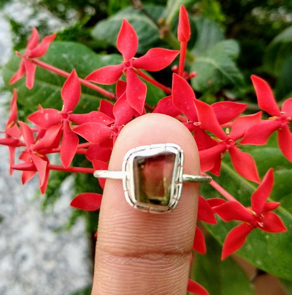 Watermelon Tourmaline Ring 925 Sterling Silver Gemstone Ring Sz 8.5  Wedding