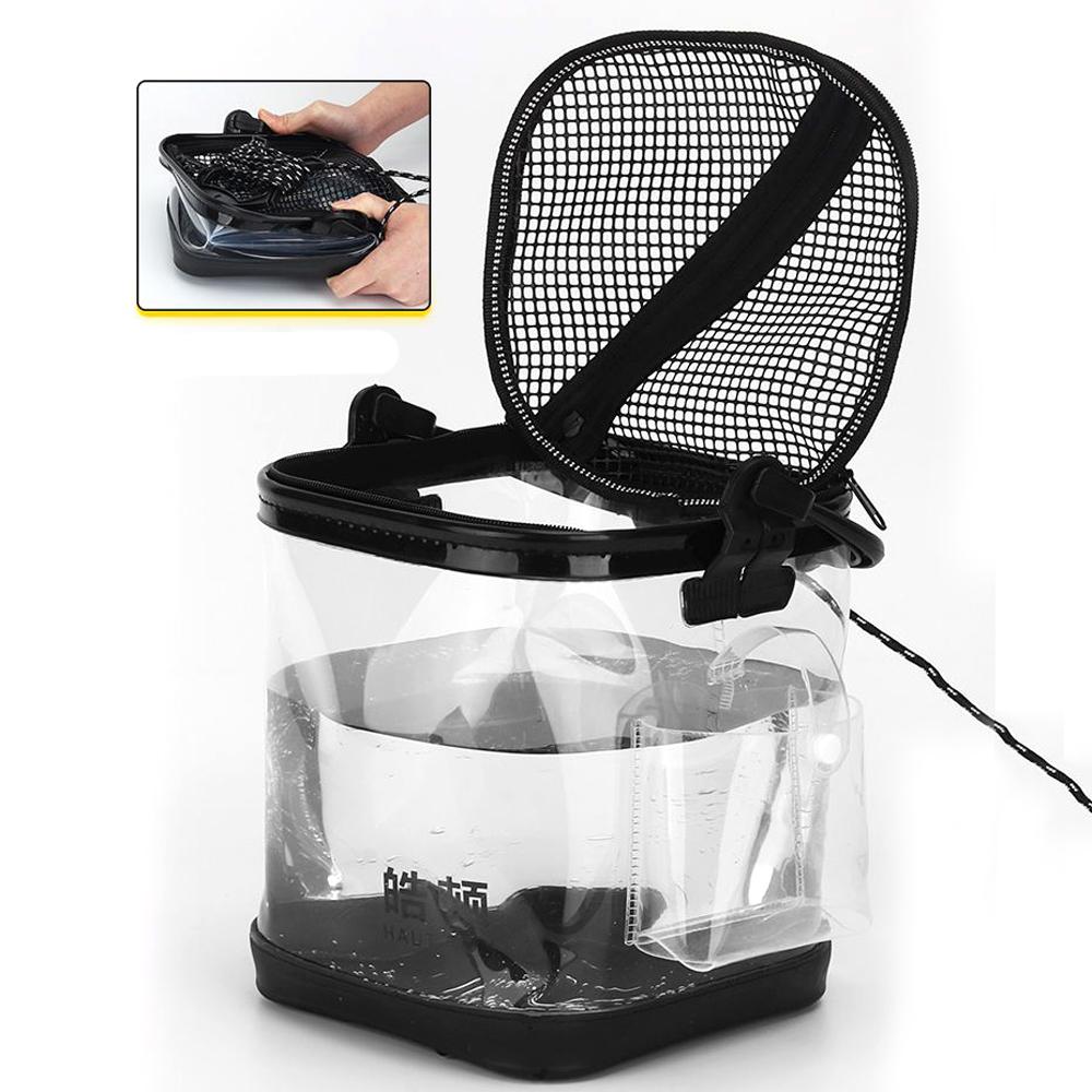 Portable EVA Fishing Bag Collapsible Bucket for Live Fish Box Oxygen Pump Car Camping Water Container Basin Tackle Storage Case