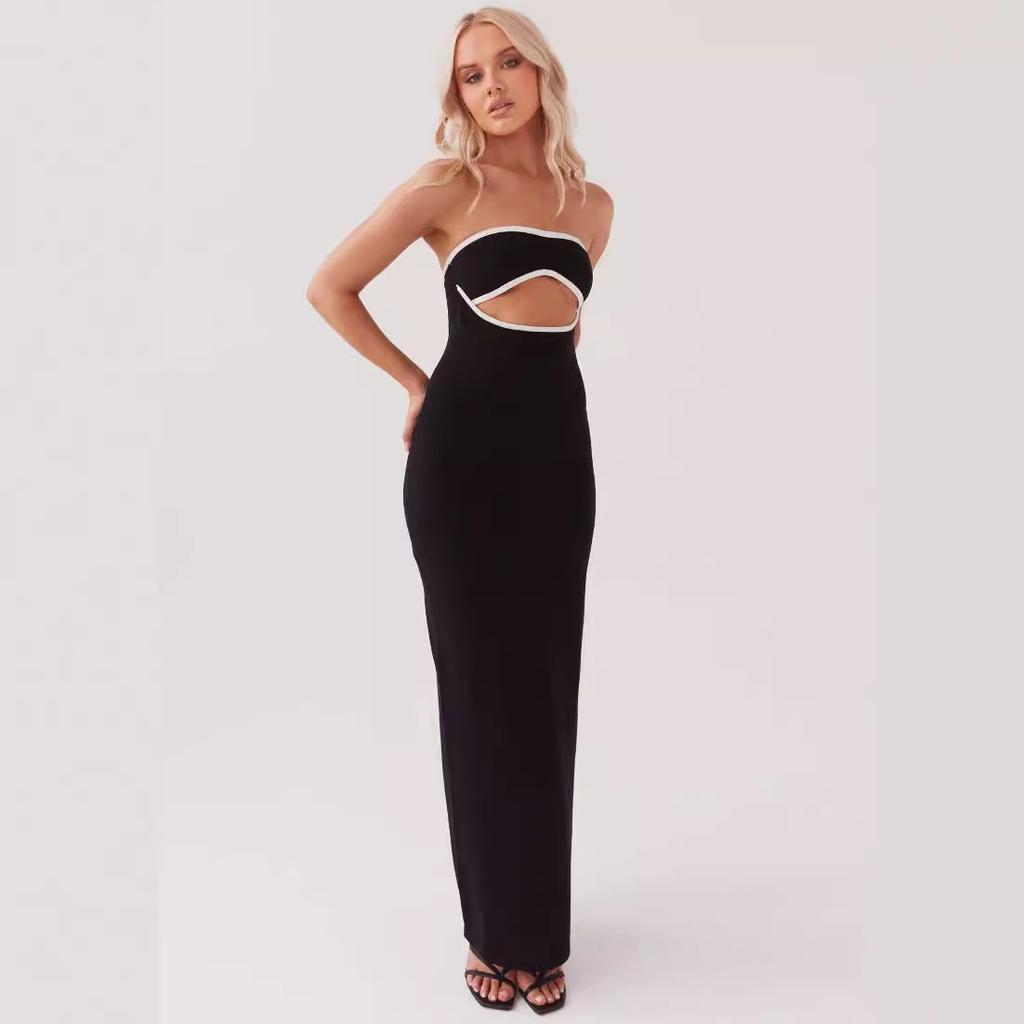 2026 summer new American skirt sexy hot girl tube top knitted dress long dress women