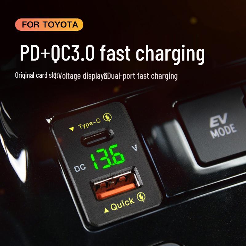 48W QC3.0 Fast Charge Type C Car Charger for Toyota