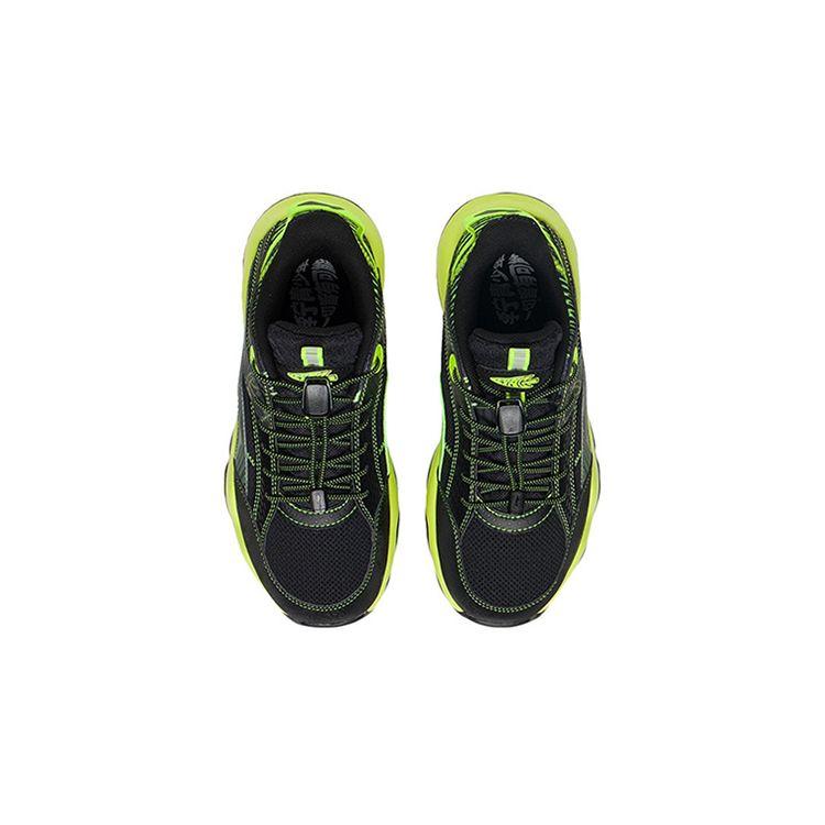 LiNing Rebound Shock Absorption Basketball Shoes Kids Sneakers Black Green YKBS052-7