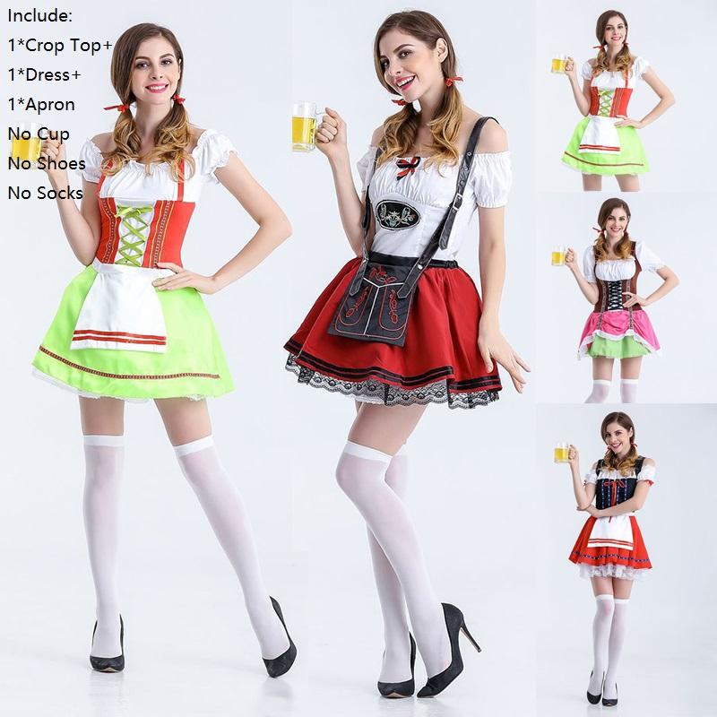 Cosplay Women Oktoberfest Costume German Beer Holiday Outfit Dress Wench