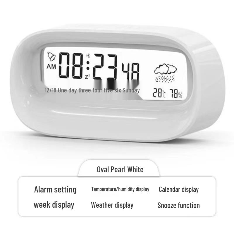 

Minimalist Smart Cartoon Alarm Clock with Digital Calendar & Night Light, Transparent Design, Multifunctional for Students