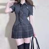Women's Slimming Pleated Waist JK Short-Sleeved Shirt - Versatile Summer Top