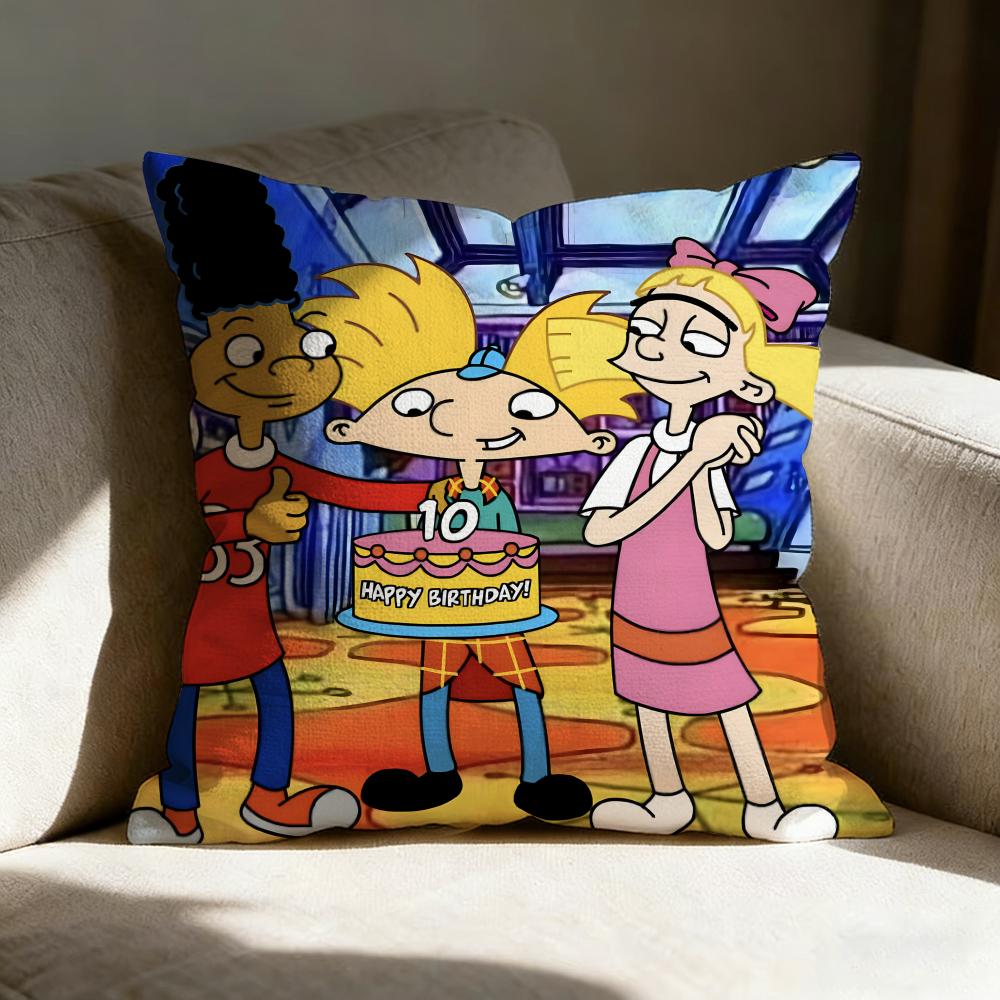 Hey Aarnold Cartoon Pillow Case Pillowcase Doublesided Printed Sofa Cushion Bedroom Headboard Pillow