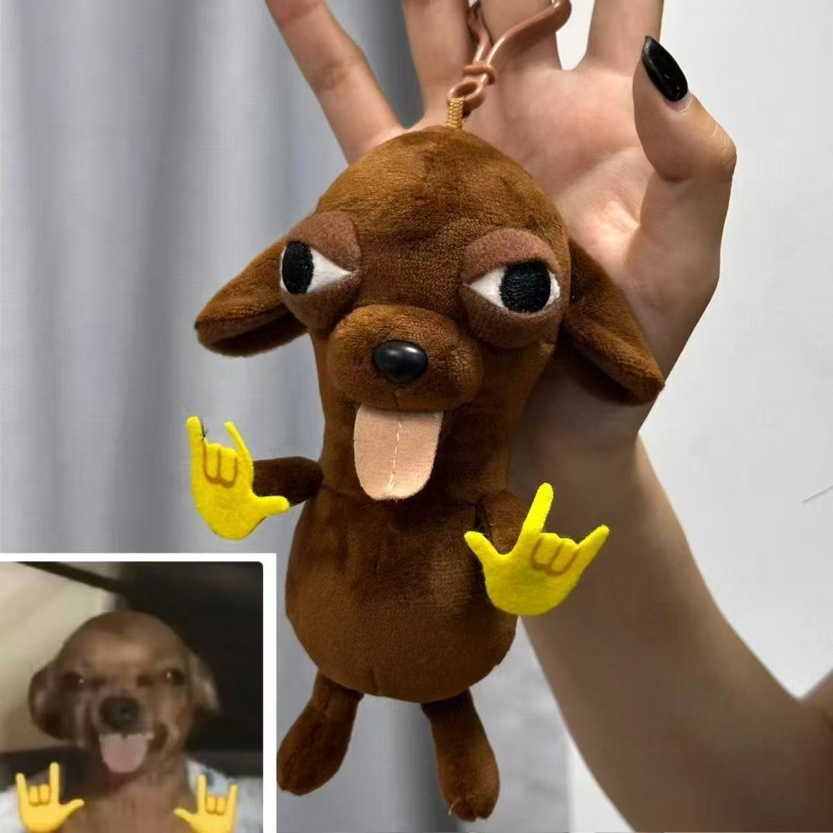 Schattige En Schattige Chihuahua Puppy Pluche Hanger Lelijk En Schattig Creatief Hond Pluche Speelgoed Rugzak Abstract Pluche Sleutelhanger Cadeau black