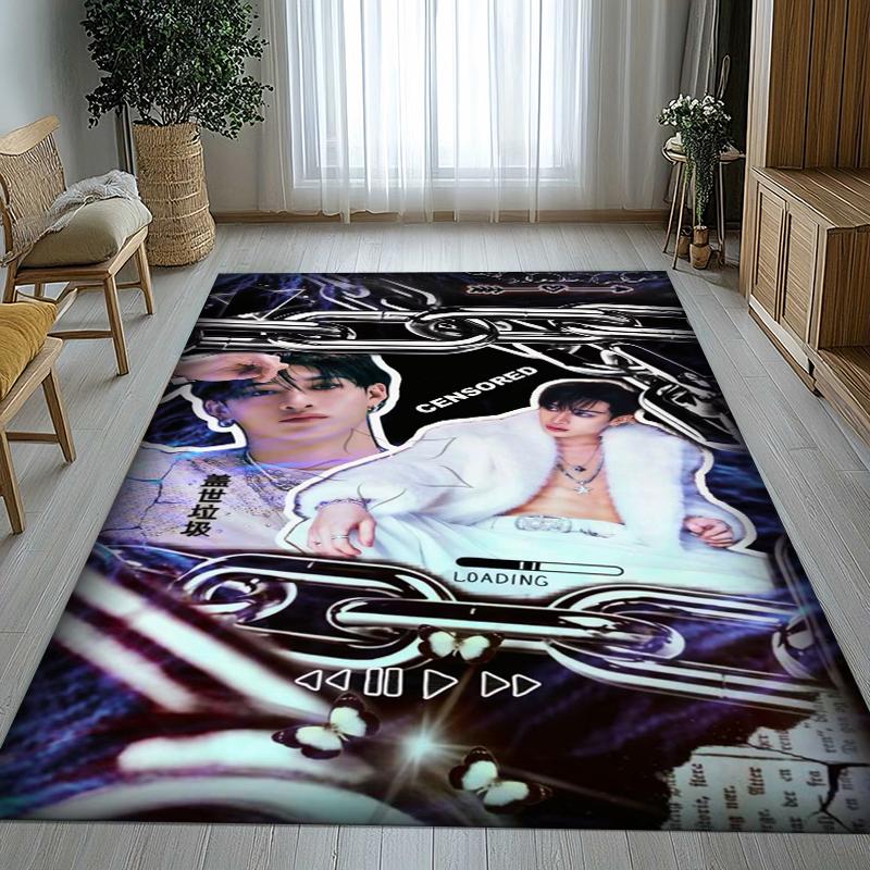 Bang Chan Kpop Stray Kids Tappeto Area Antiscivolo per Soggiorno Tappeto Morbido per Camera da Letto Stanza dei Giochi dei Bambini Divano,Zerbino Decorazione per la Casa Regalo