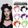 Halloween Decor Skull Head Headband Simulation Flower Gothic Flower Hairband  Cosplay